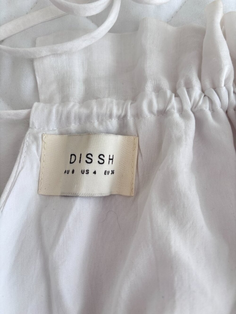 DISSH Aisle White Ramie Backless Tie Top - Picture 9 of 9